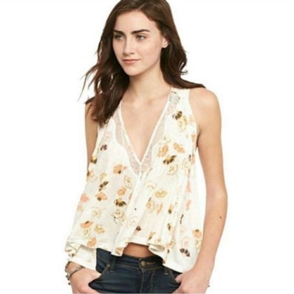 Free People Love Potion Tank Top in Cream size medium